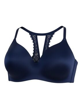 Cacique Mastectomy Collection Blue Lightly Lined Full Coverage Wireless Bra 50C